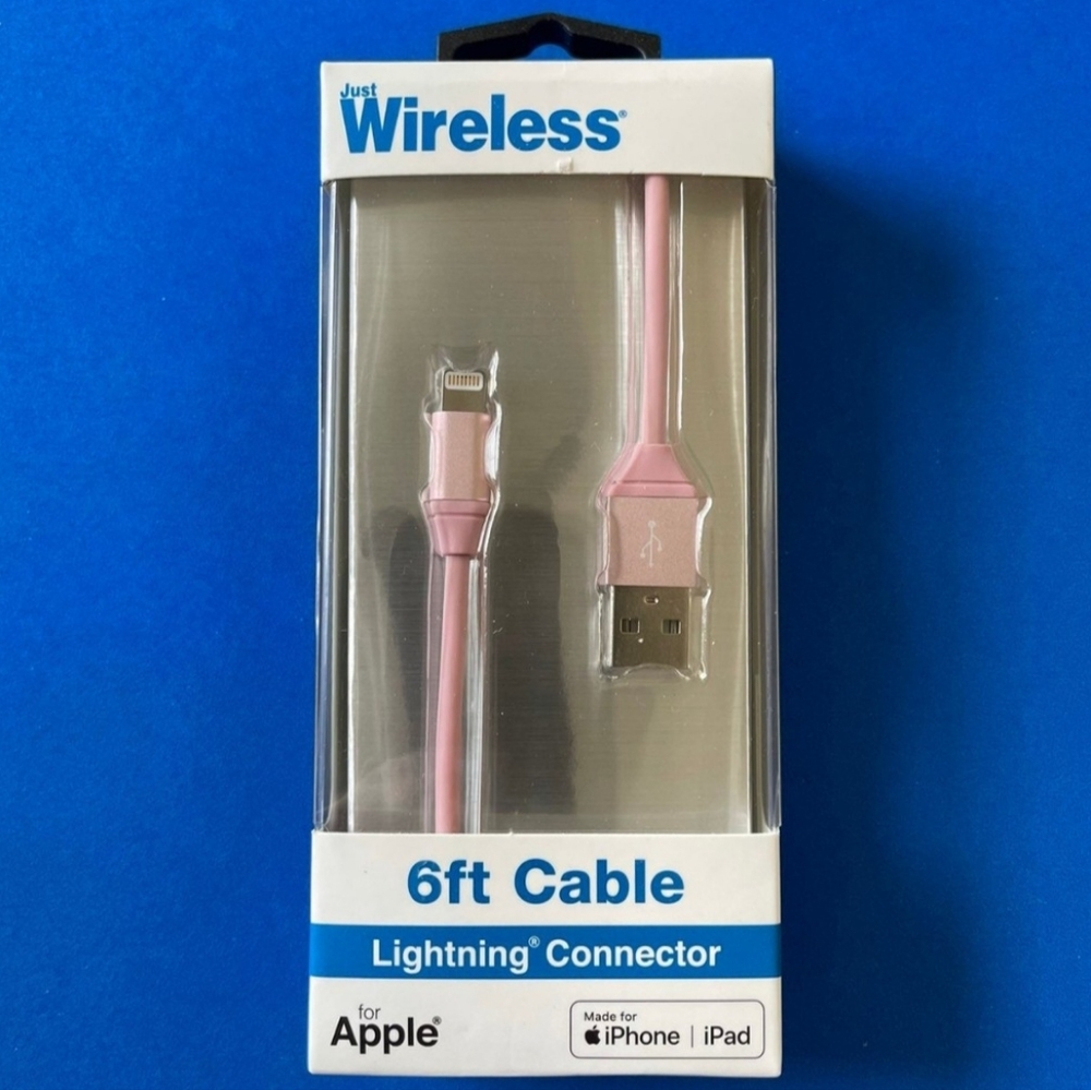 6-FT Just Wireless Lightning Connector Charging Cable (PINK)